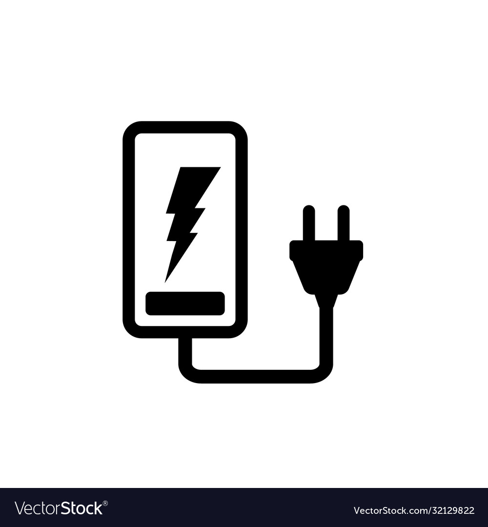 Phone battery charging icon recharge symbol Vector Image