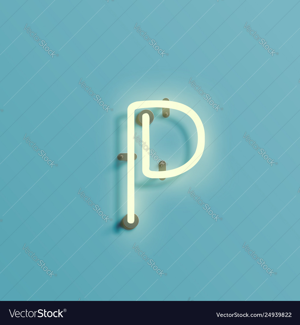Realistic neon character from a fontset