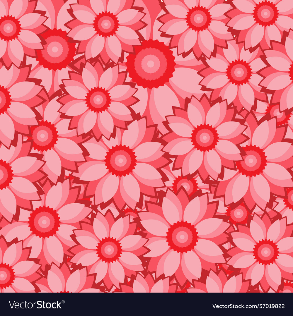 Red flower pattern with overlapping petals vector image Red flower pattern with overlapping petals
