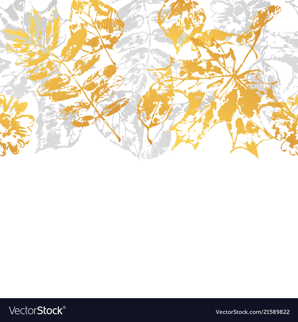 Seamless pattern with printed leaves vector image Seamless pattern with printed leaves
