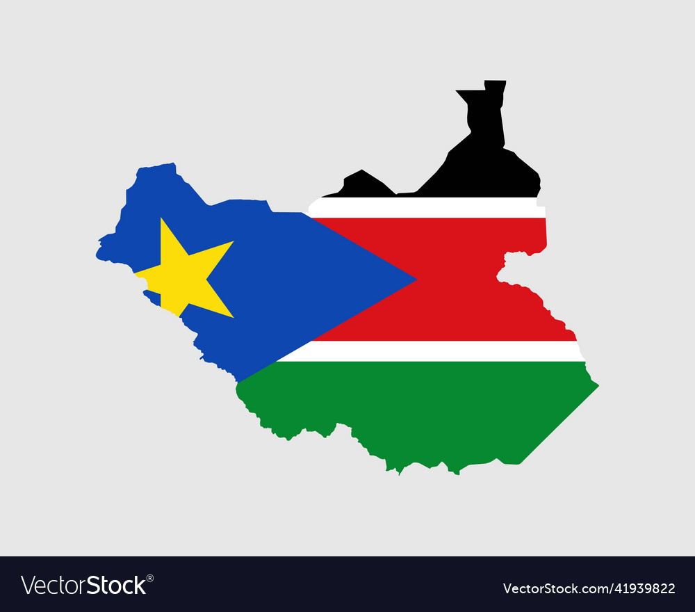 South sudan map flag sudanese country banner