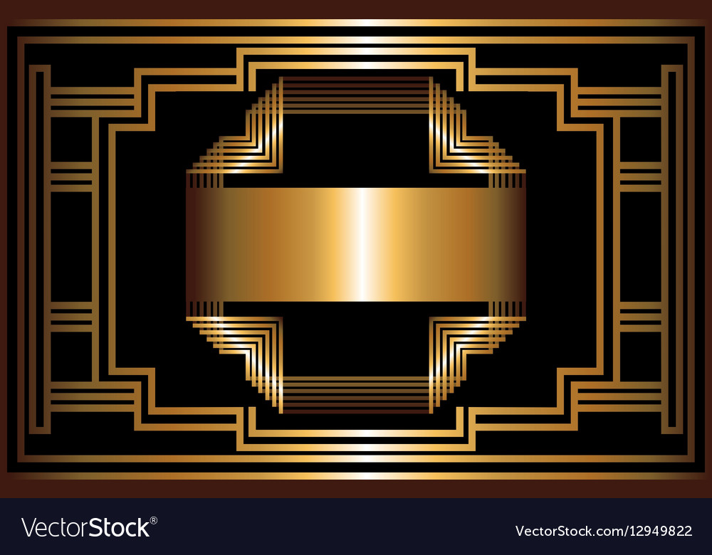 Two-color pattern with art deco frame