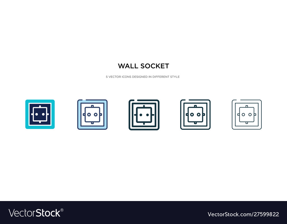 Wall socket icon in different style two colored vector image Wall socket icon in different style two colored