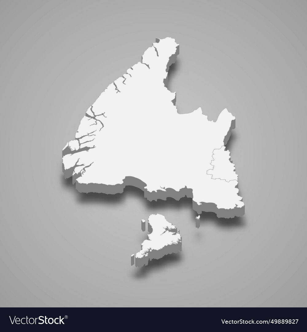 3d isometric map of southland is a region new Vector Image