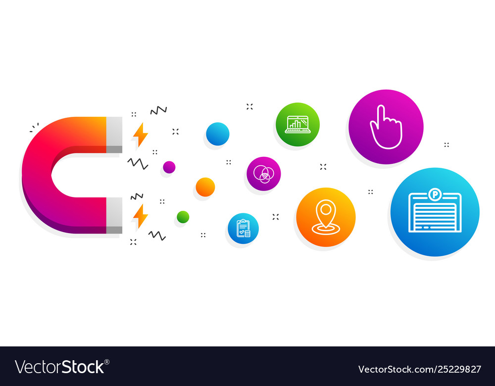 Accounting checklist hand click and graph laptop vector image Accounting checklist hand click and graph laptop