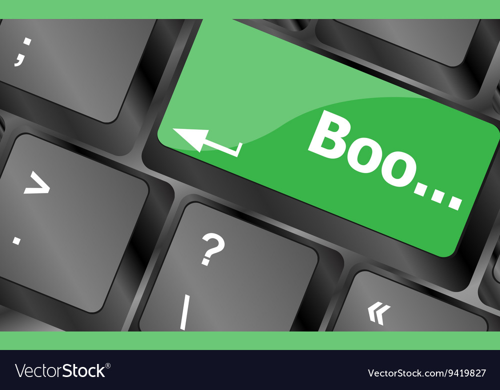 Boo word on computer keyboard keys