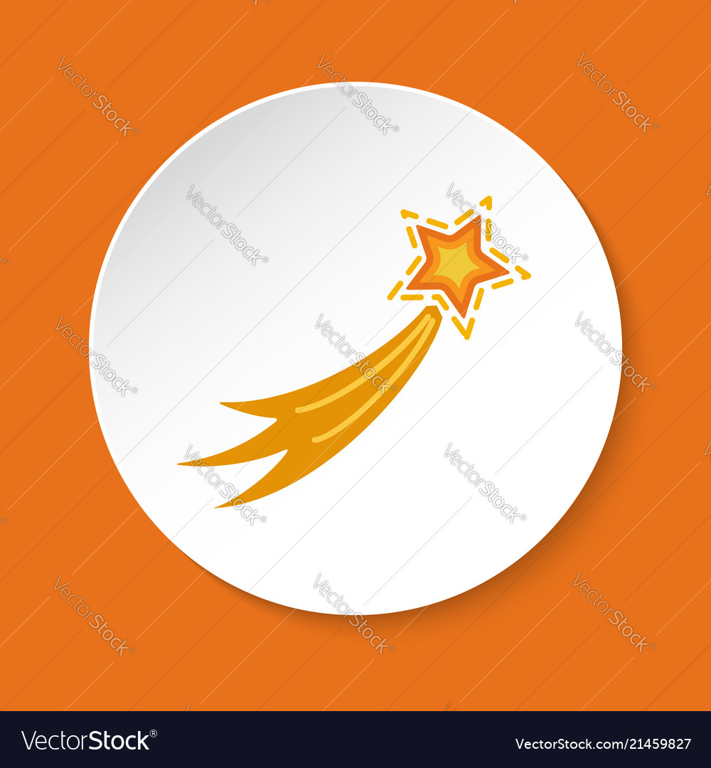 Comet Icon - Flat Style Round Button