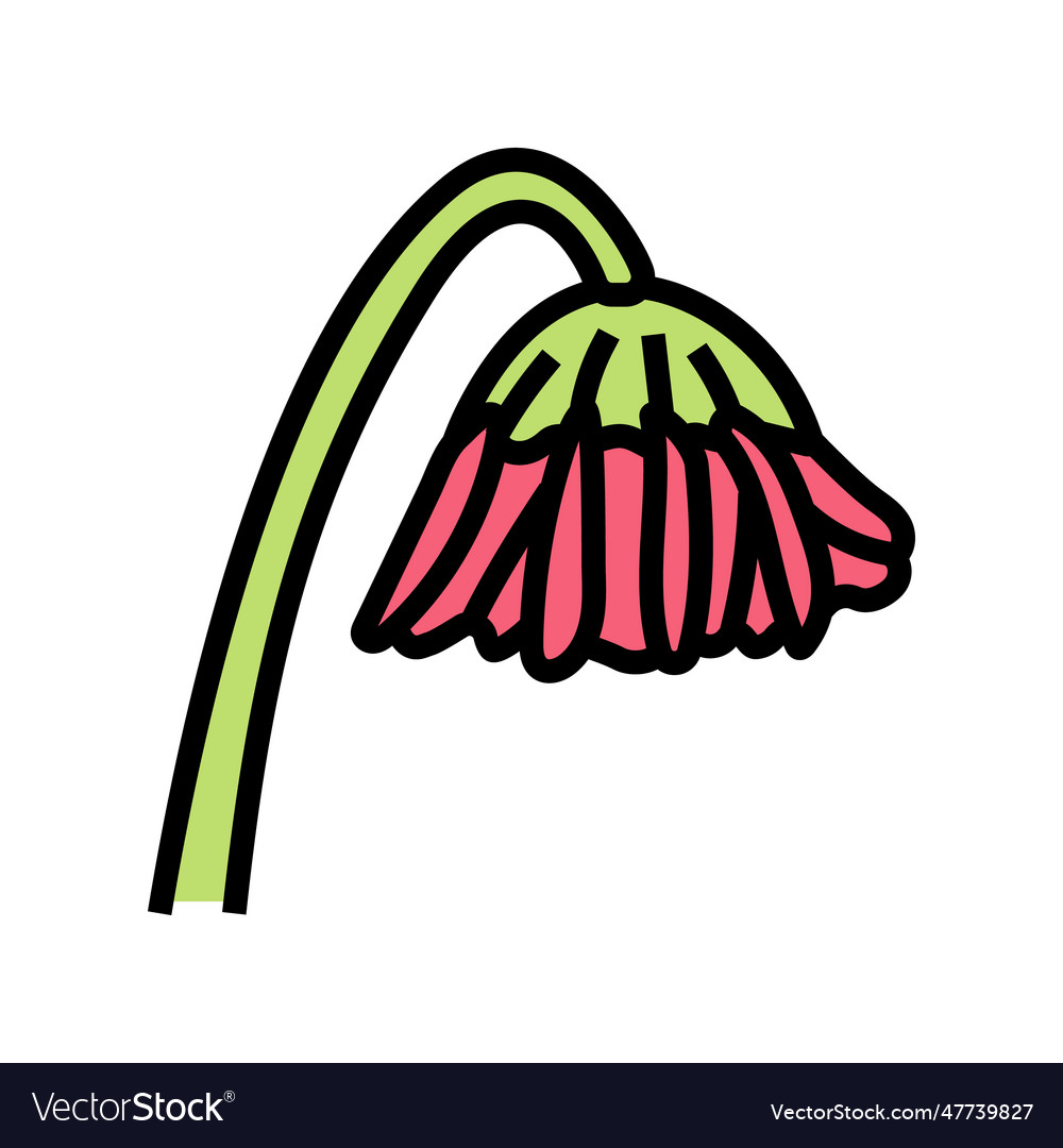 Drooping flowers sad mood color icon