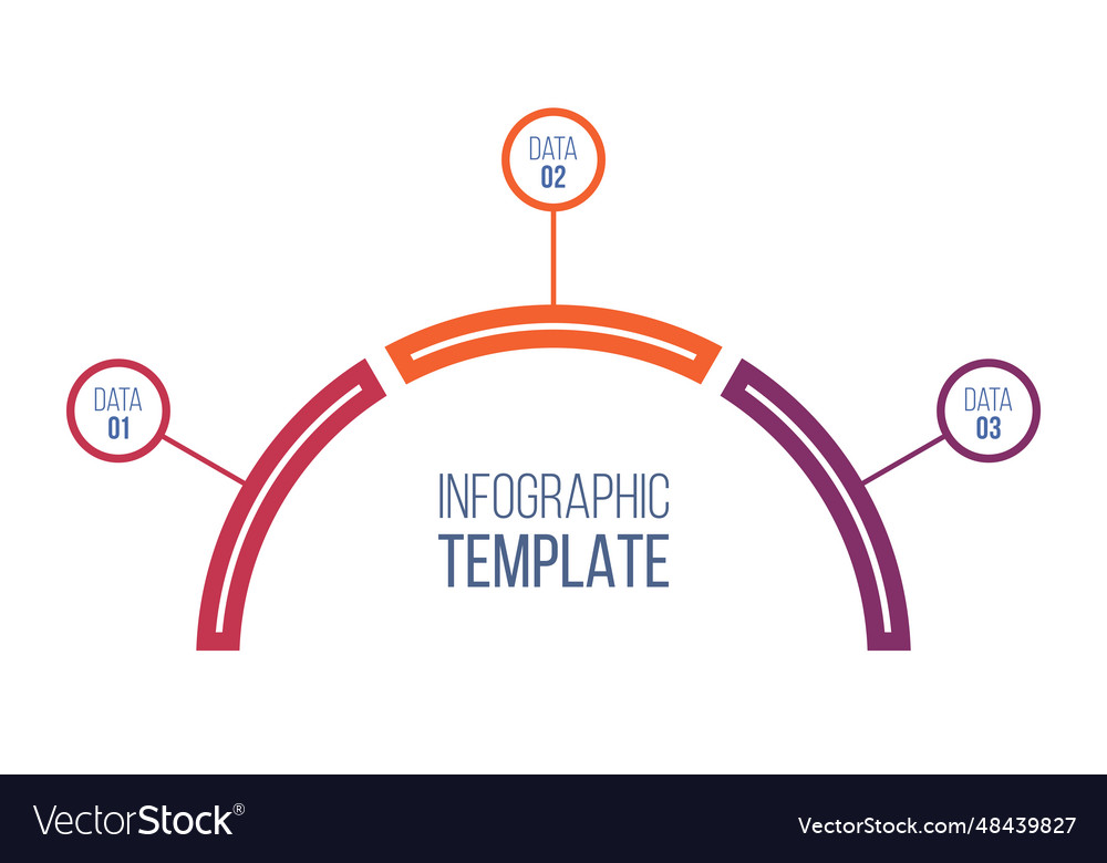 Infographic color template circular chart with 3