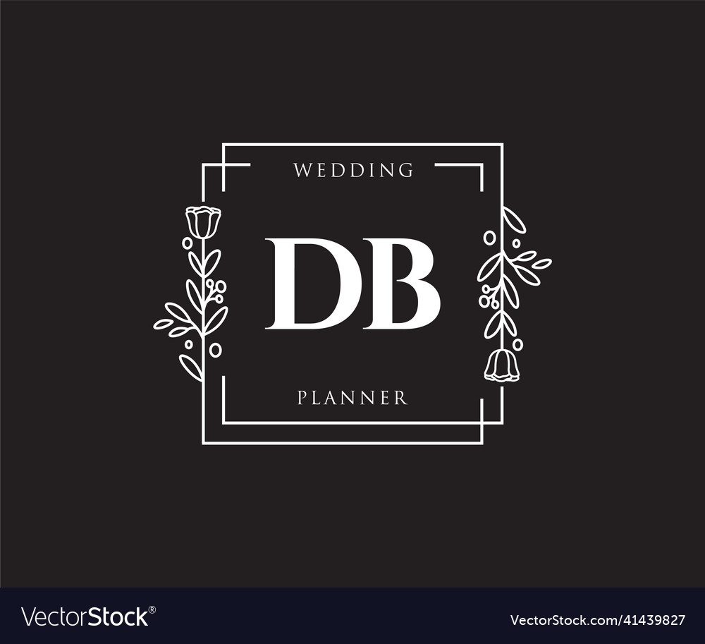 Initial db feminine logo usable for nature salon