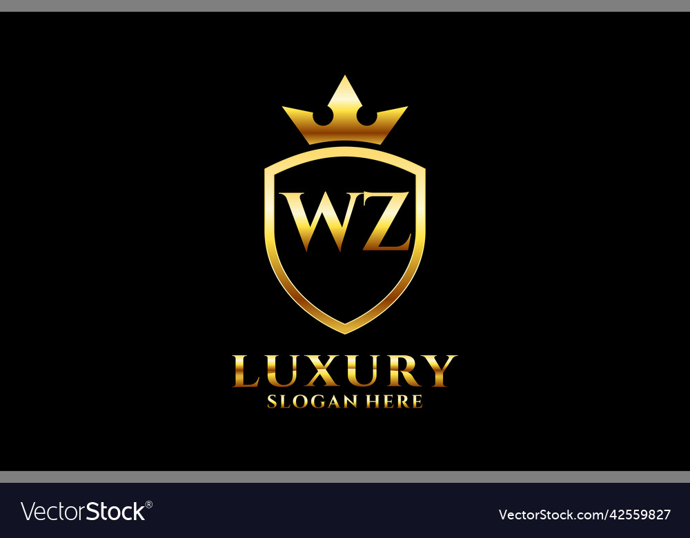 Initial wz elegant luxury monogram logo or badge