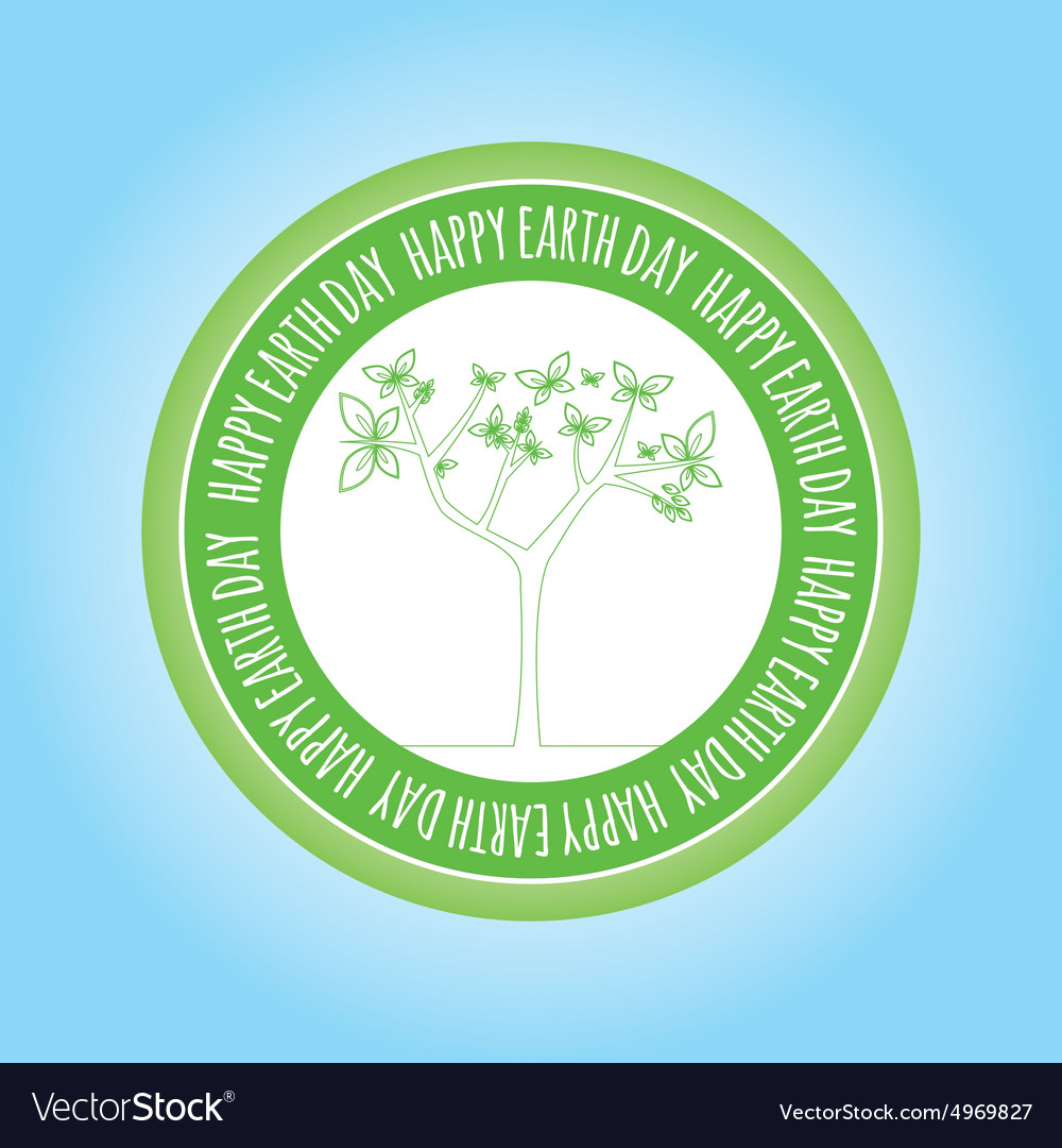 Isolated label with text and elements for earth