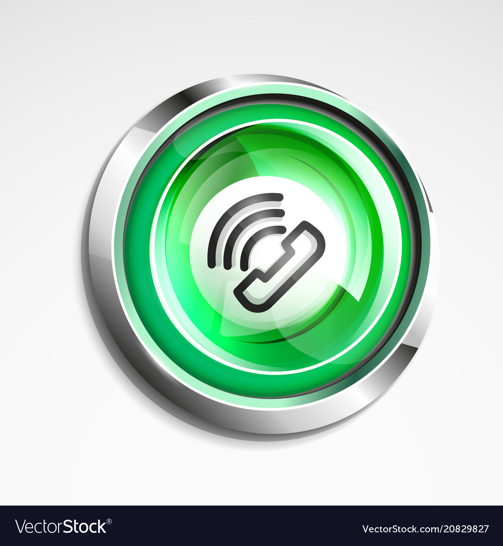 Phone button call support idea vector image Phone button call support idea