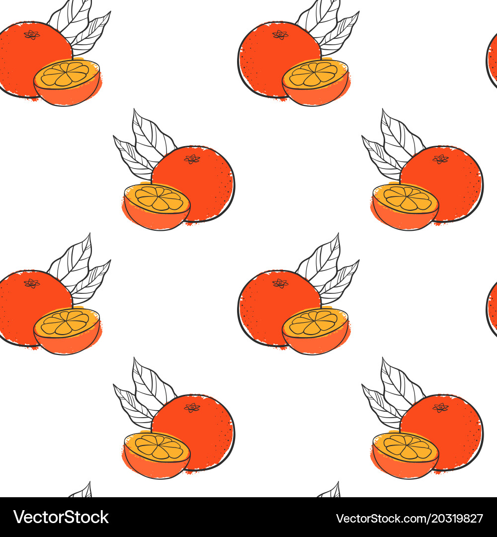 Seamless pattern with orange Royalty Free Vector Image