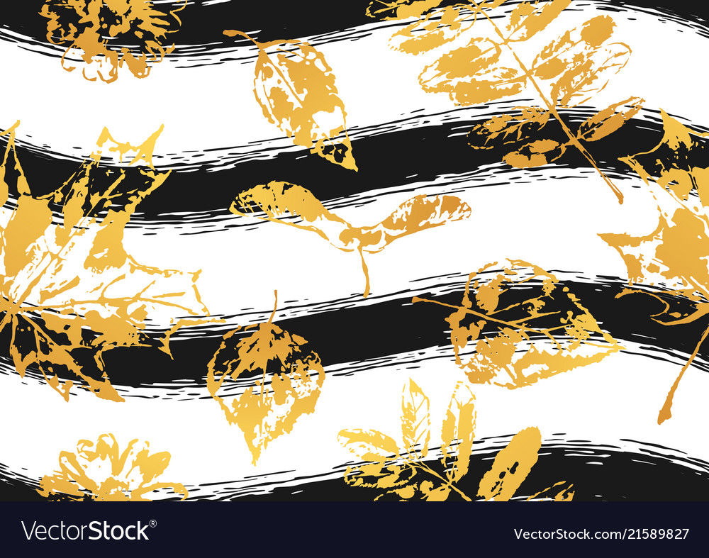 Seamless pattern with printed leaves