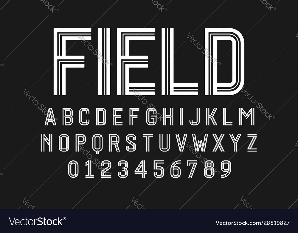 Set alphabets font modern design with lines vector image Set alphabets font modern design with lines