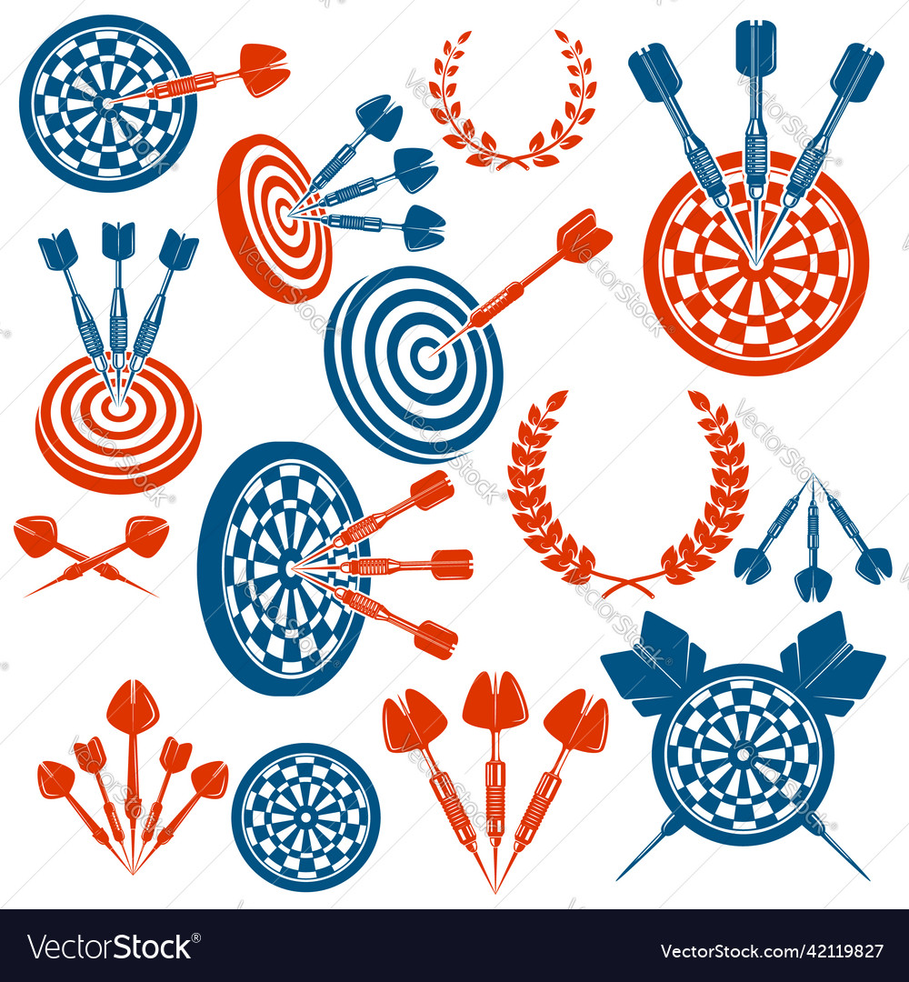 Set of darts design elements element Royalty Free Vector