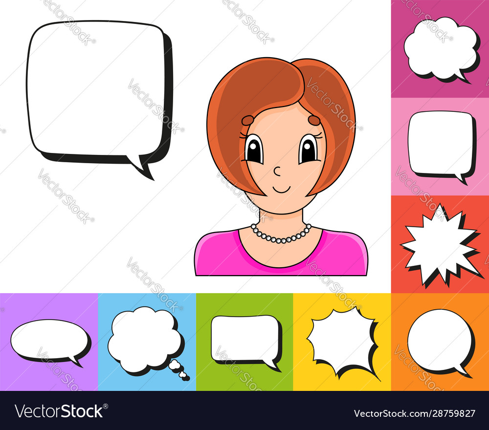 Set speech bubbles different shapes