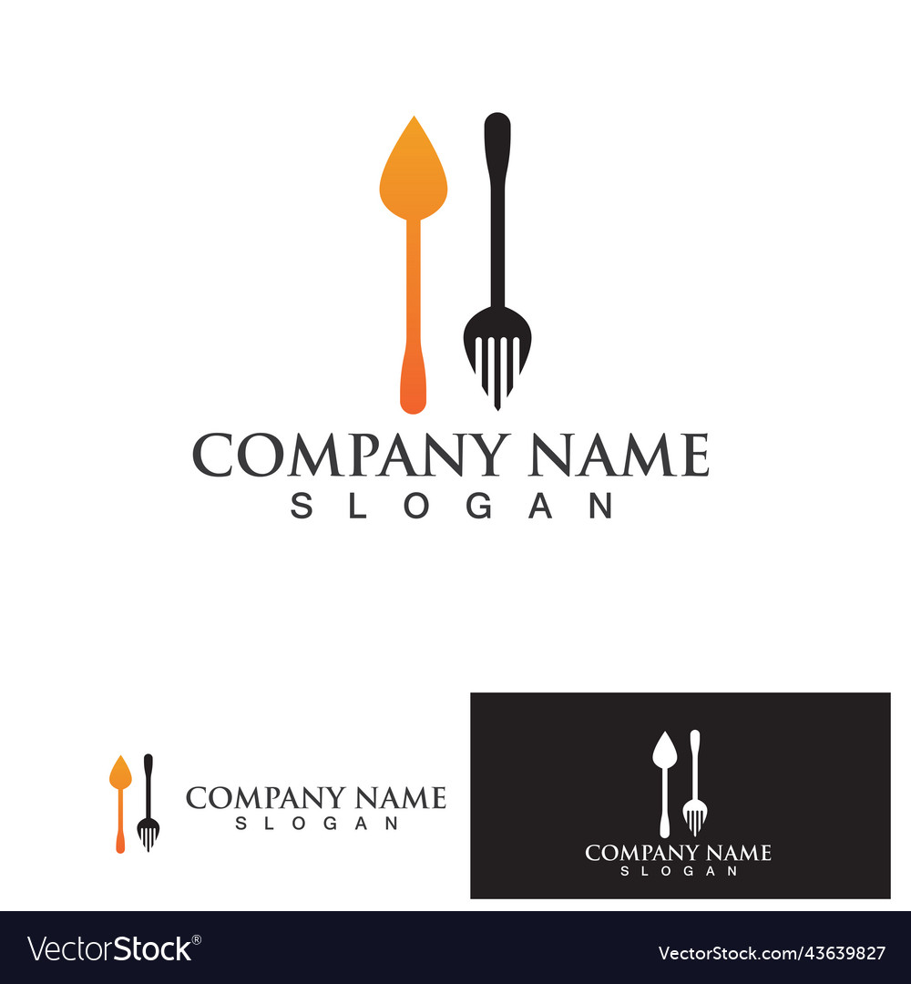 Spoon and fork logo symbol Royalty Free Vector Image