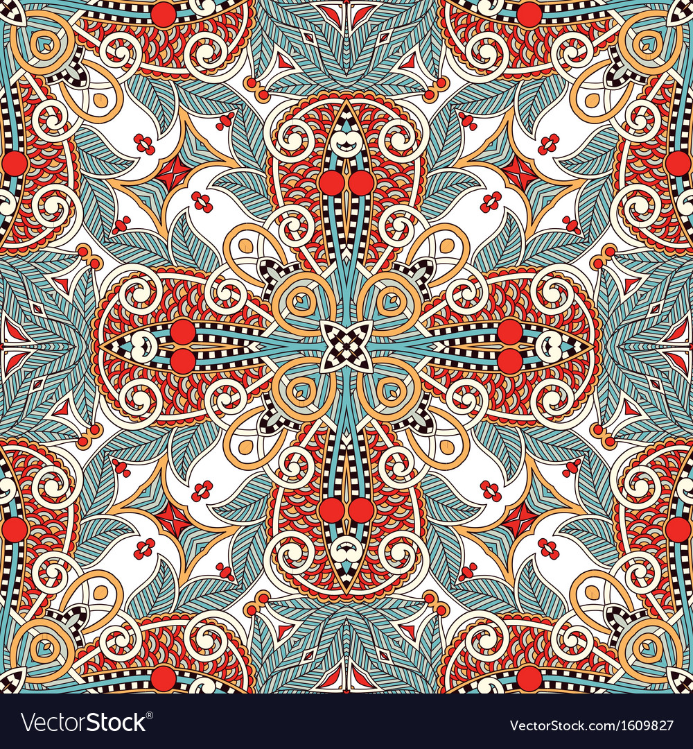 Traditional ornamental floral paisley bandanna Vector Image