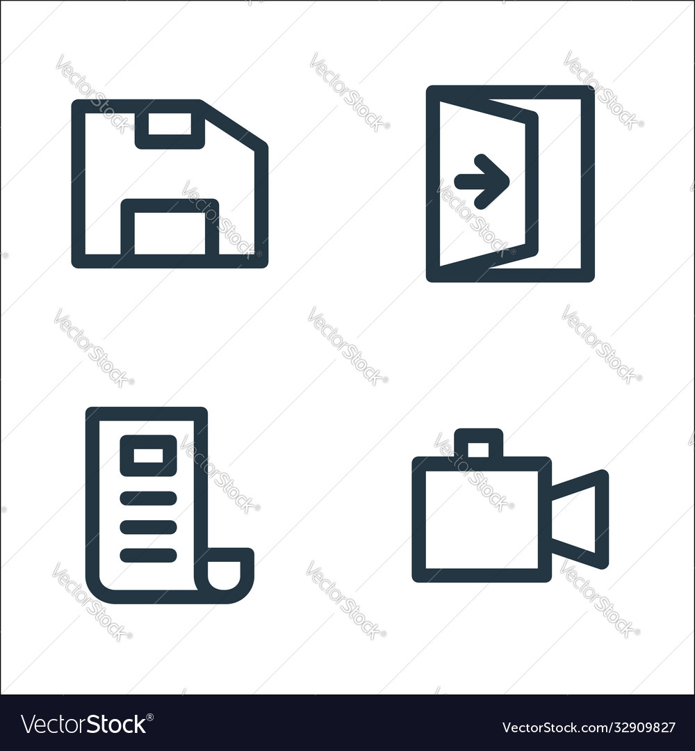 User interface line icons linear set quality vector image User interface line icons linear set quality
