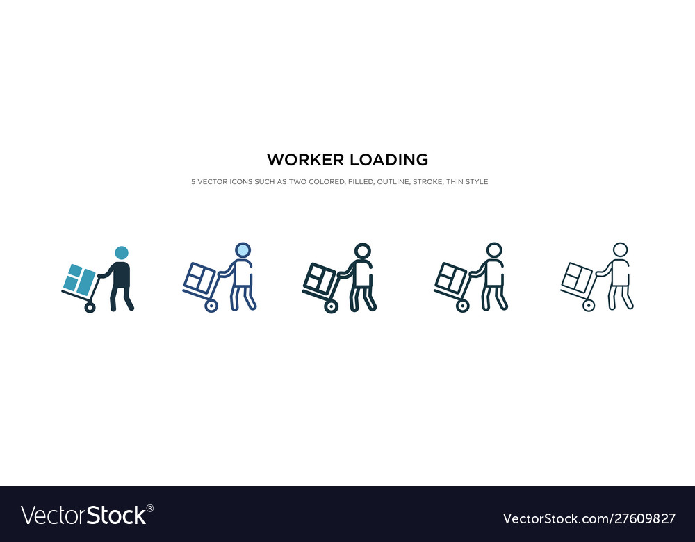 Worker loading icon in different style two Vector Image Worker loading icon in different style two