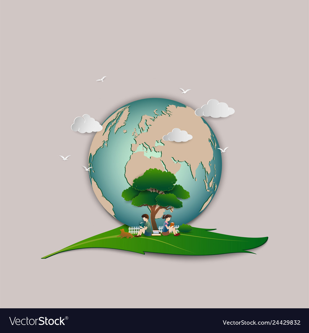 Abstract background with children reading books Vector Image
