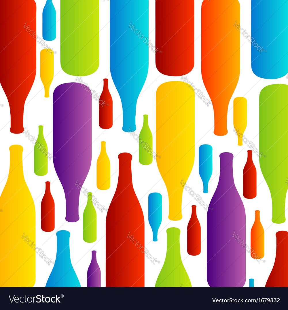 Background with colorful bottles