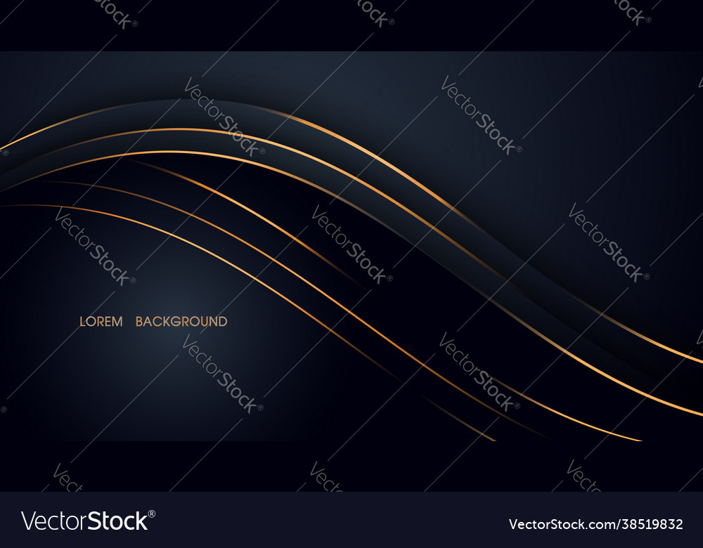 Black abstract layer with golden lines