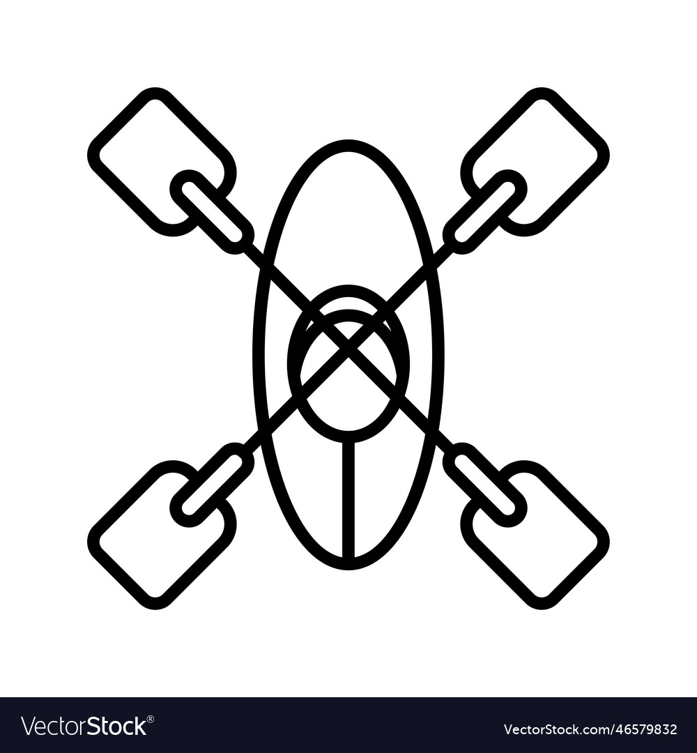 Canoe outline icon style eps Royalty Free Vector Image