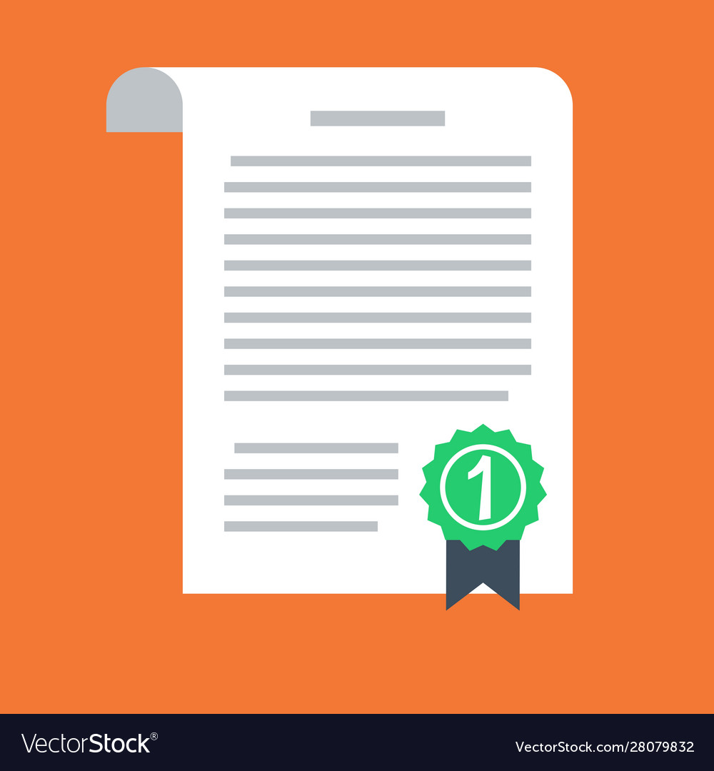 Contract icon in a flat style isolated vector image Contract icon in a flat style isolated