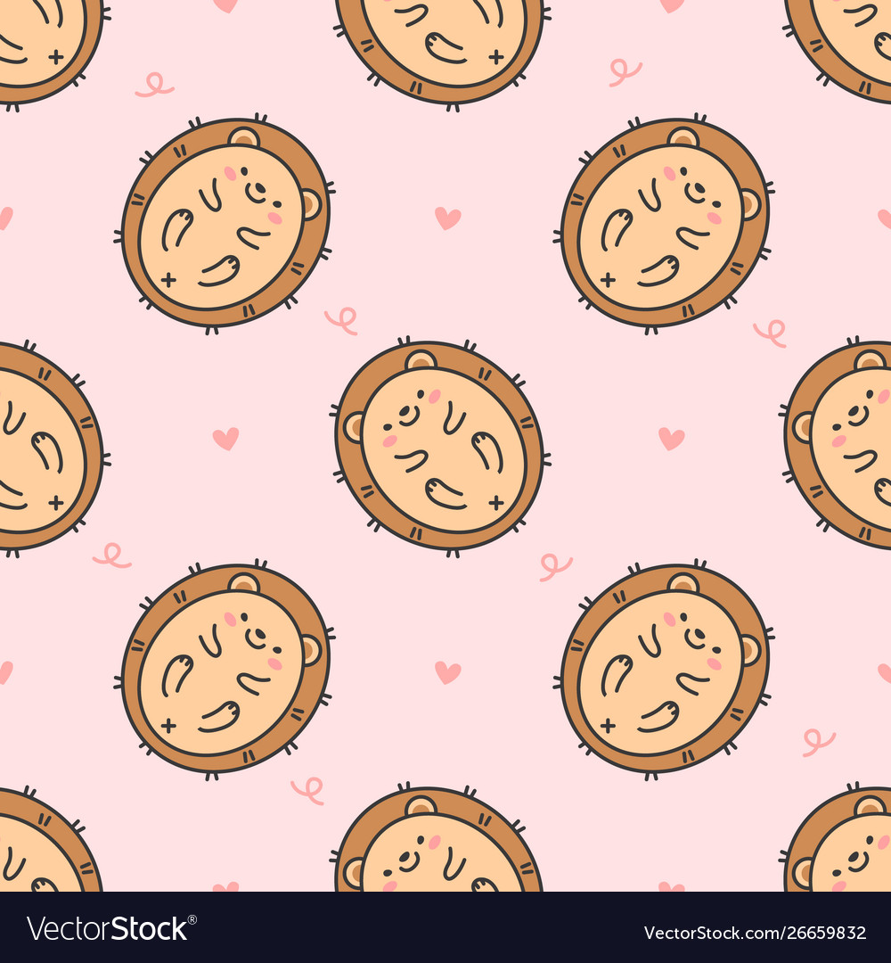 Cute hedgehog seamless pattern background Vector Image