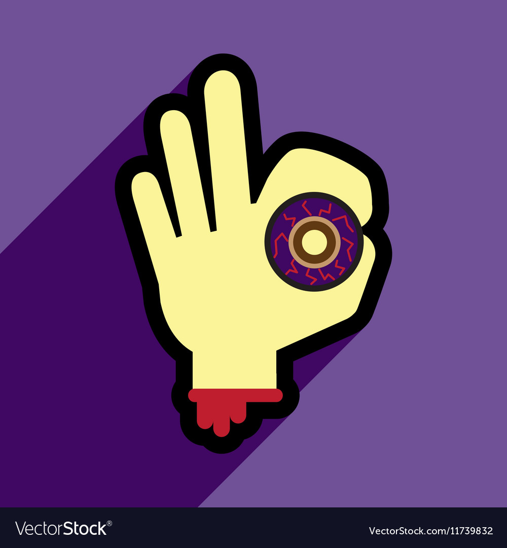 Flat with shadow icon and mobile application hand