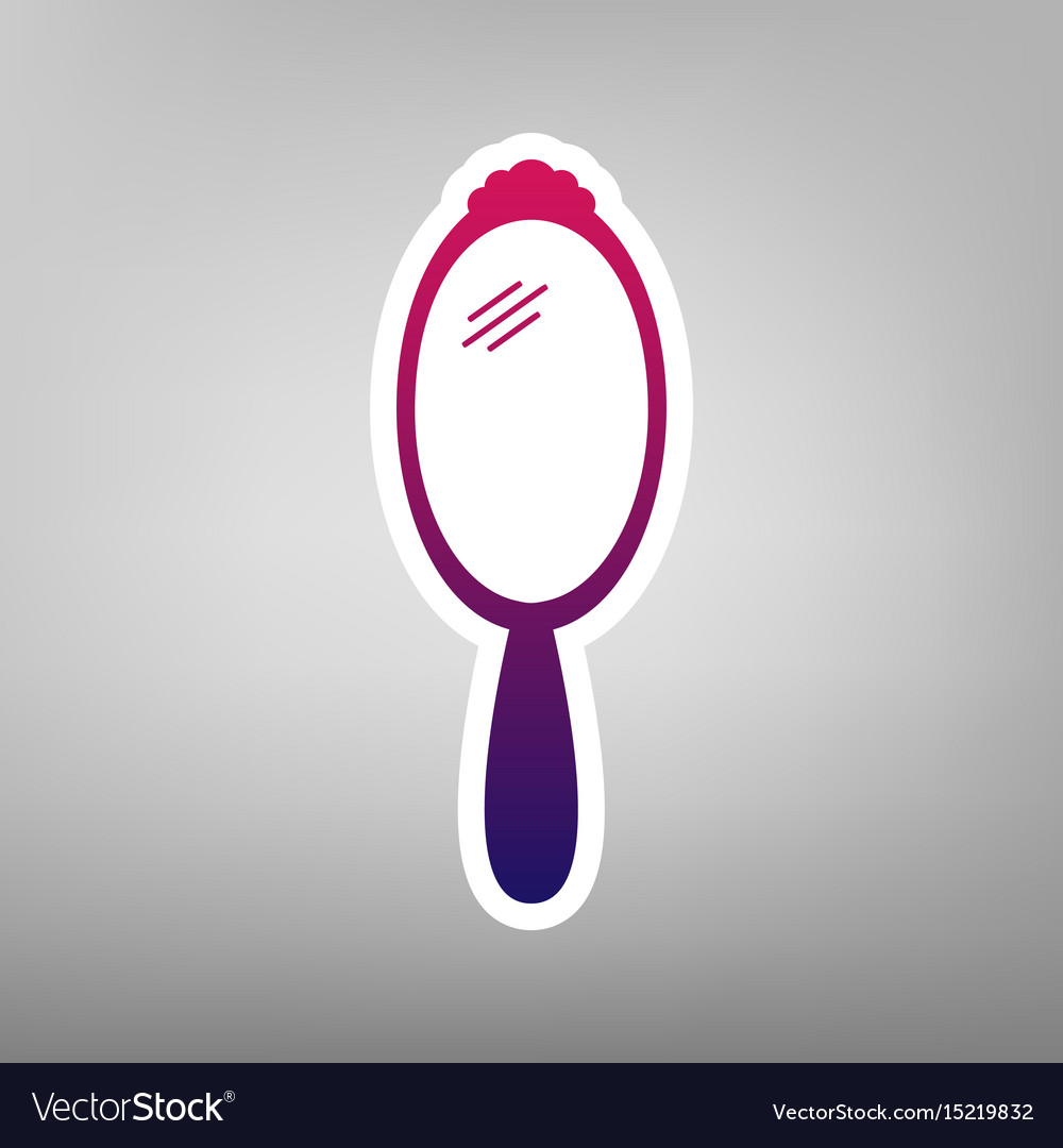 Hand mirror sign purple gradient icon