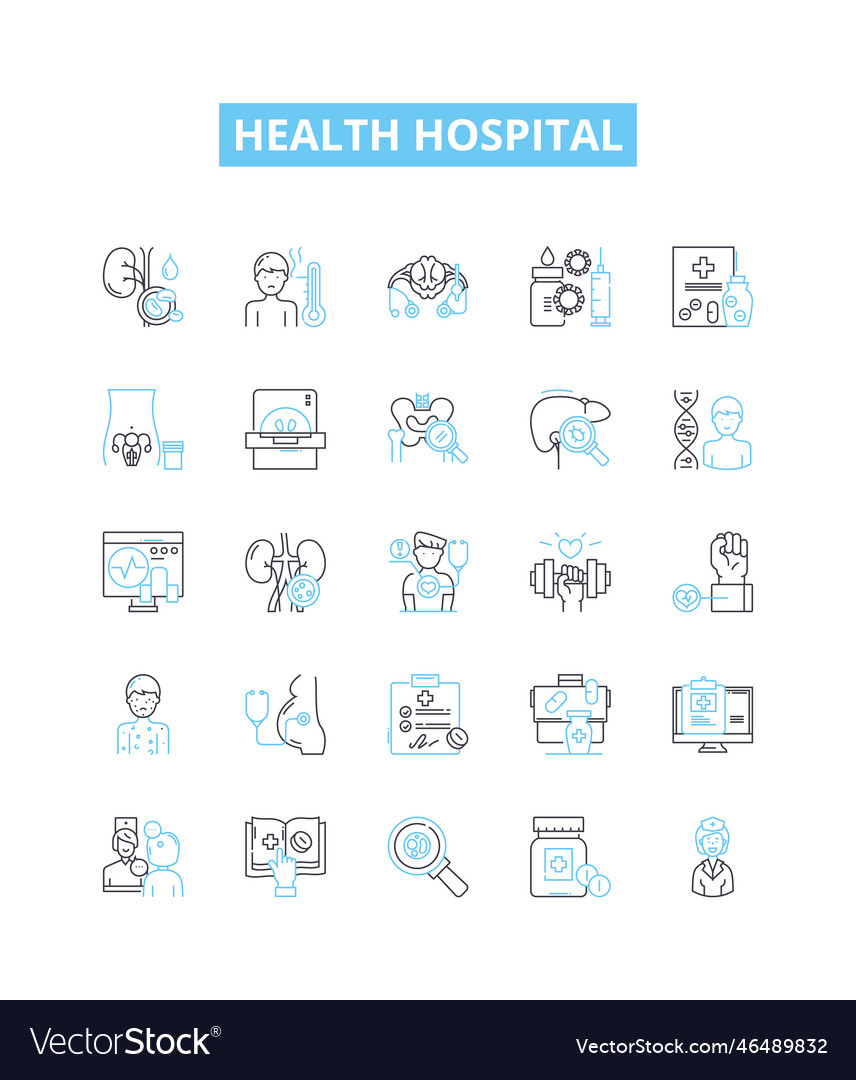 Health hospital line icons set vector image Health hospital line icons set