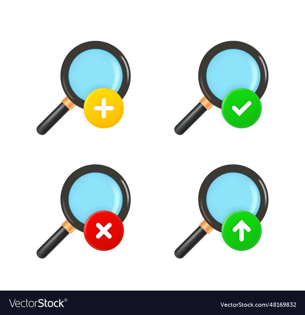 Magnifying glass icon set with different Vector Image