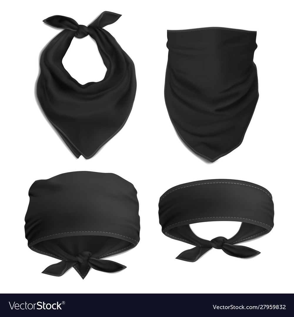 Download Mock Up Black Set Bandana Buff For Head Royalty Free Vector