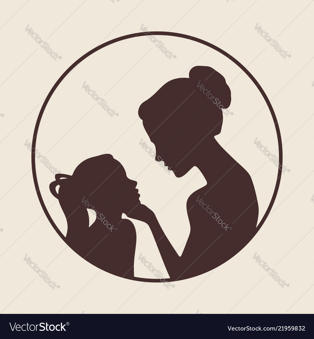 Mother And Daughter Silhouettes Best Mom Ever Vector Image