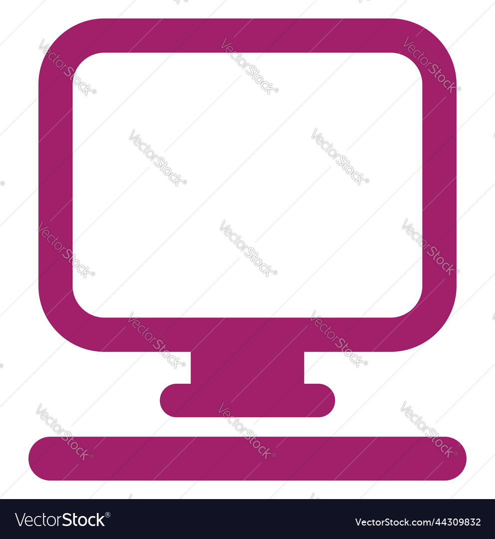 Pink computer on a white background