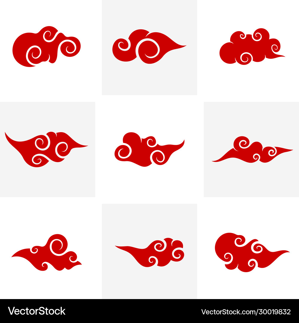 Set abstract cloud logo design template Royalty Free Vector