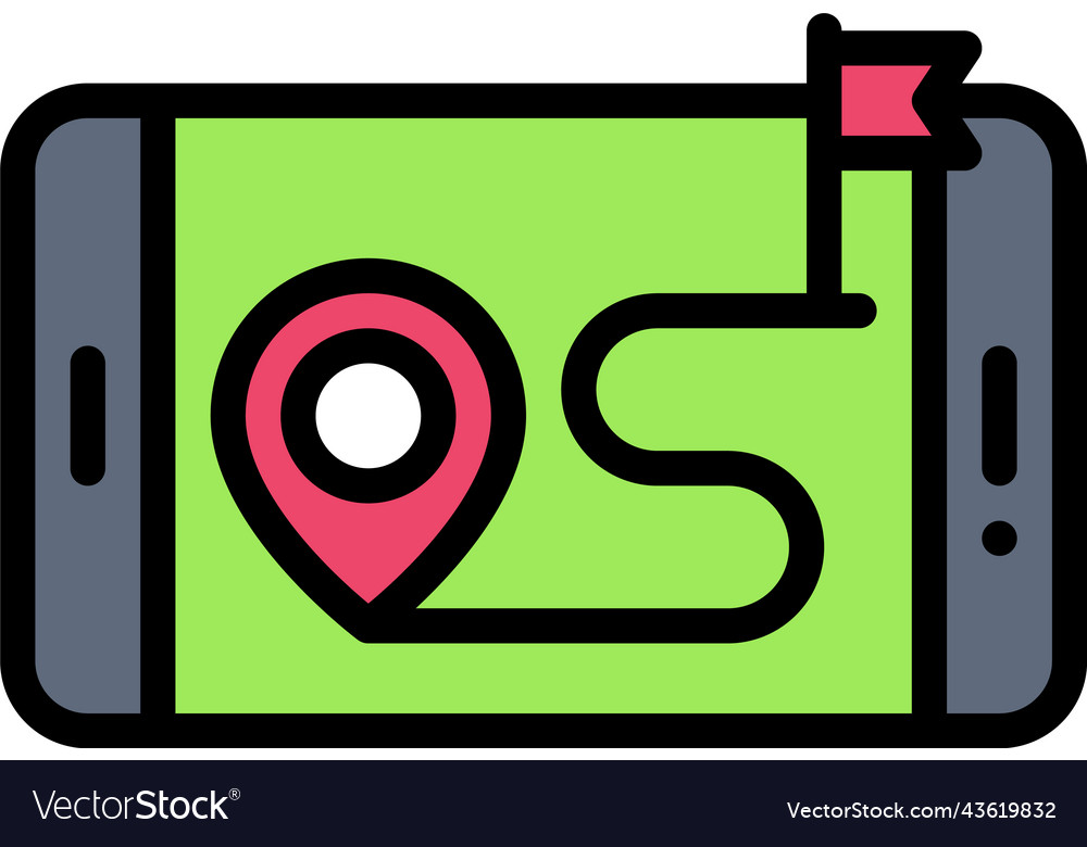 Smartphone Route Map Navigation Icon