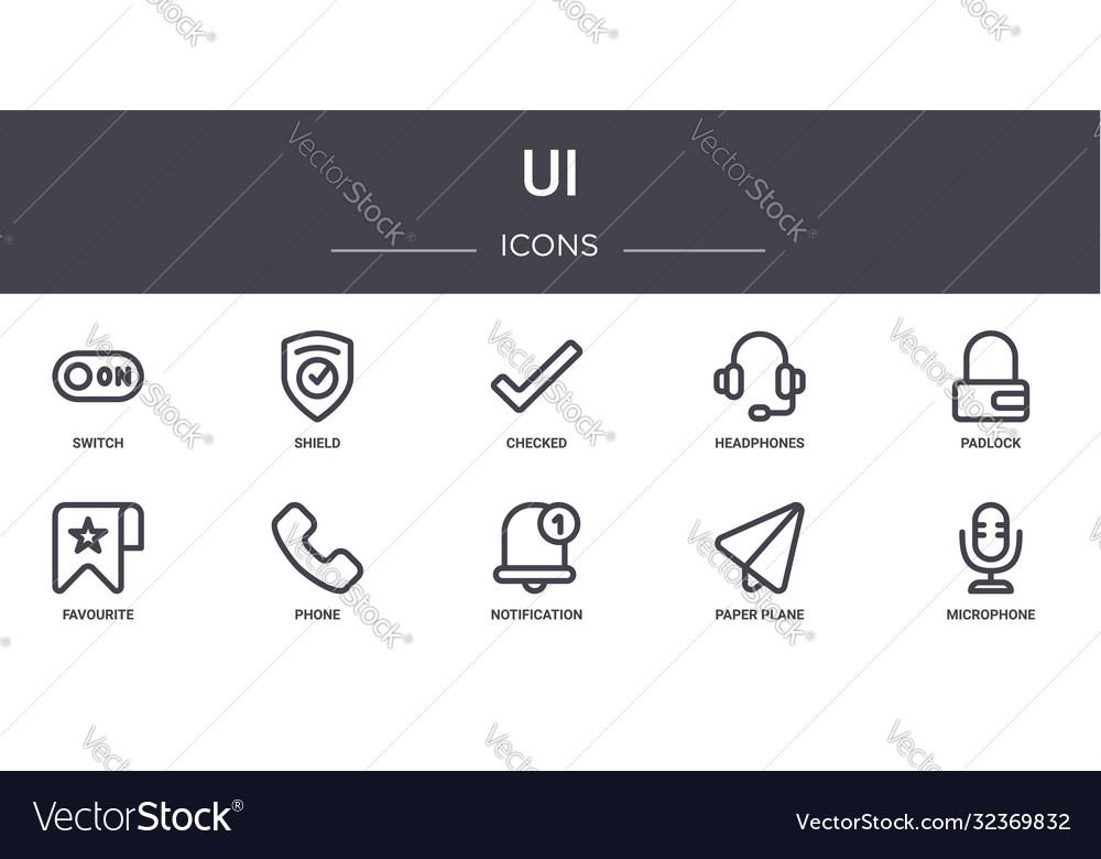 Ui concept line icons set contains usable vector image Ui concept line icons set contains usable