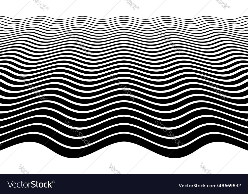 Wavy lines halftone pattern vector image Wavy lines halftone pattern