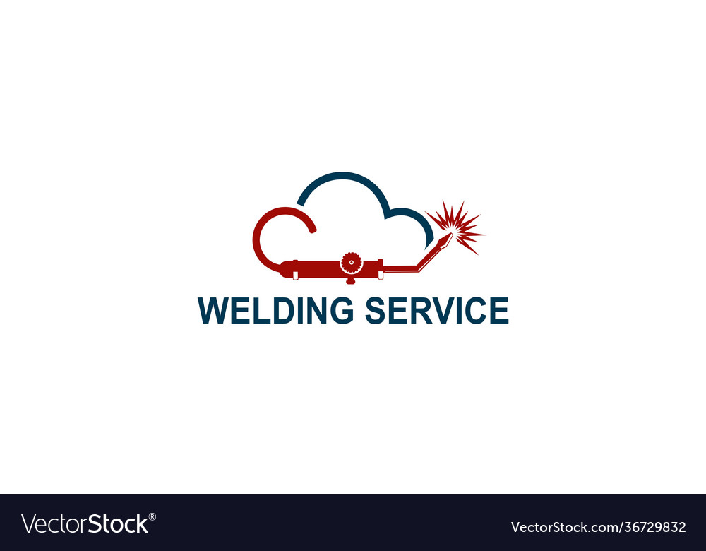 Welding Torch With Spark Logo Design Welder Tool Vector Image