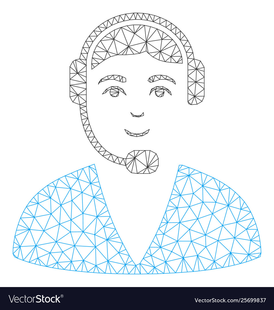 Call center operator polygonal frame mesh