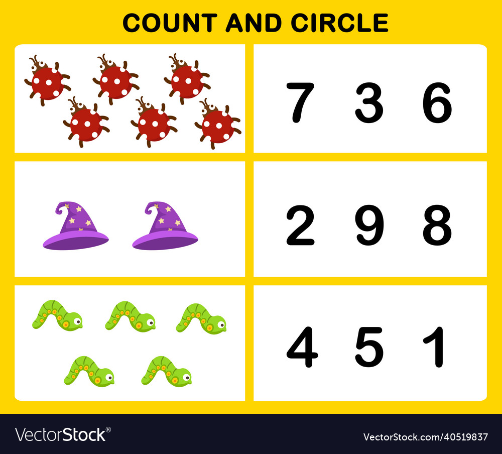 Count and circle vector image Count and circle