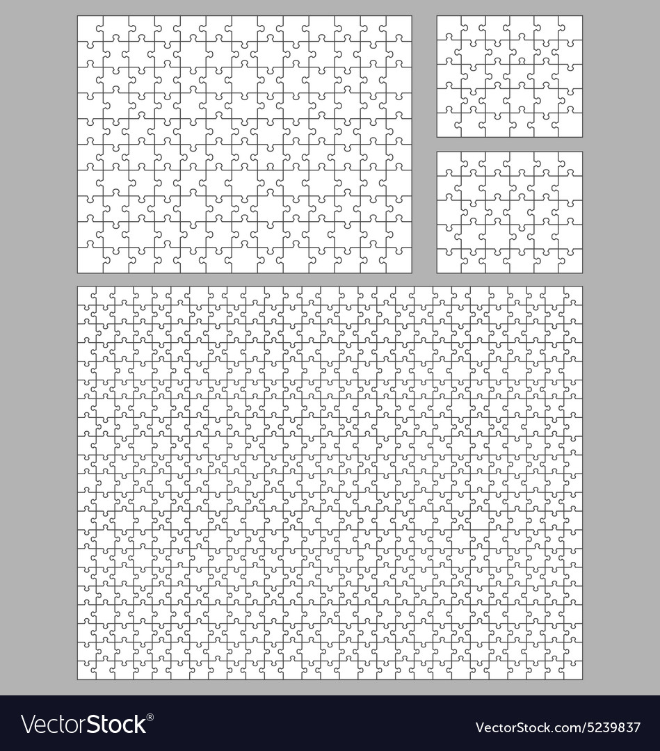 Four white puzzles Royalty Free Vector Image - VectorStock