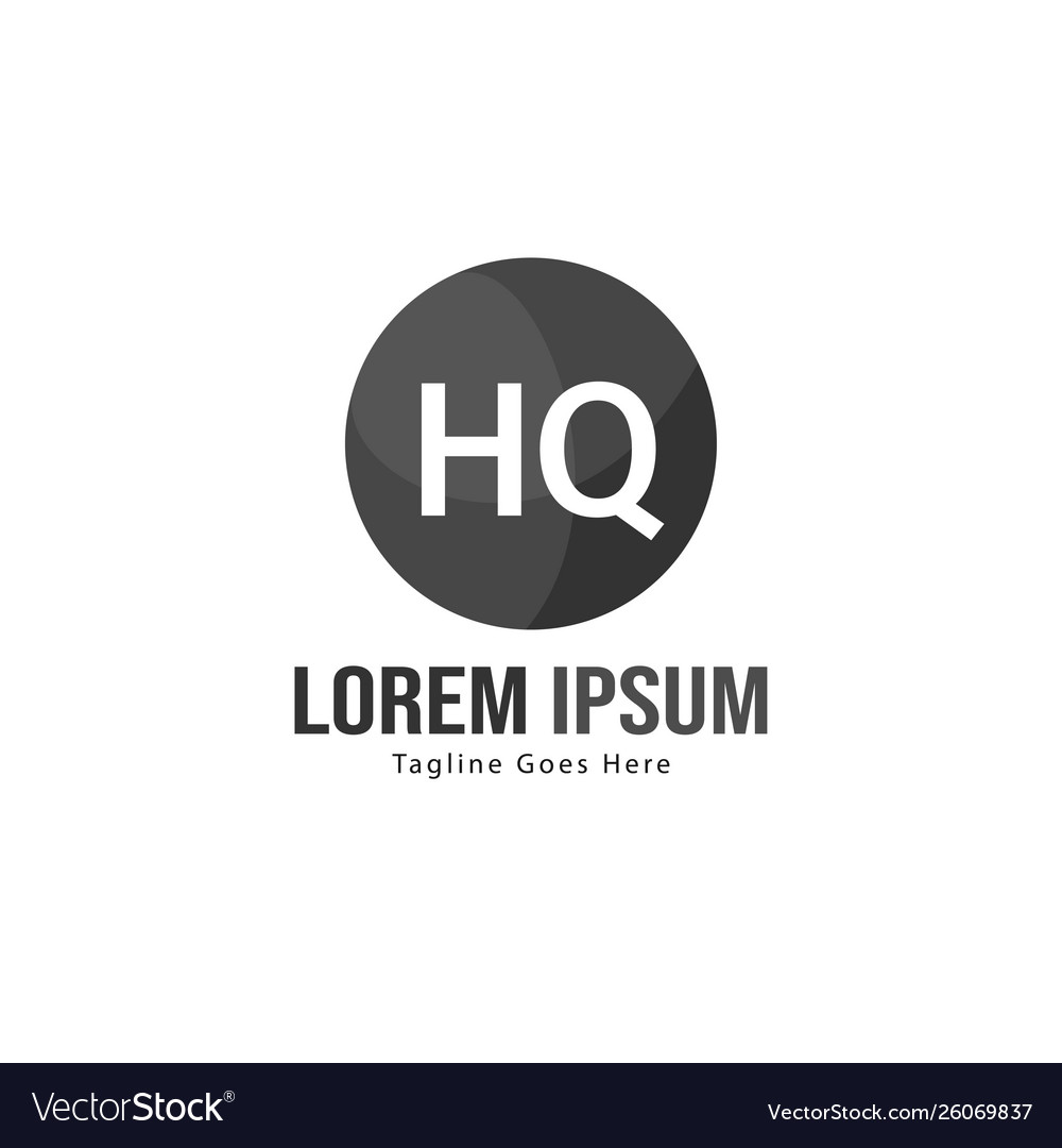 Initial hq logo template with modern frame