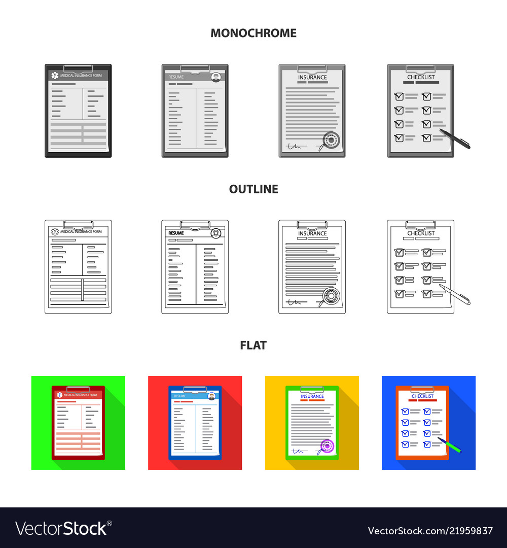 Isolated object of form and document logo vector image Isolated object of form and document logo