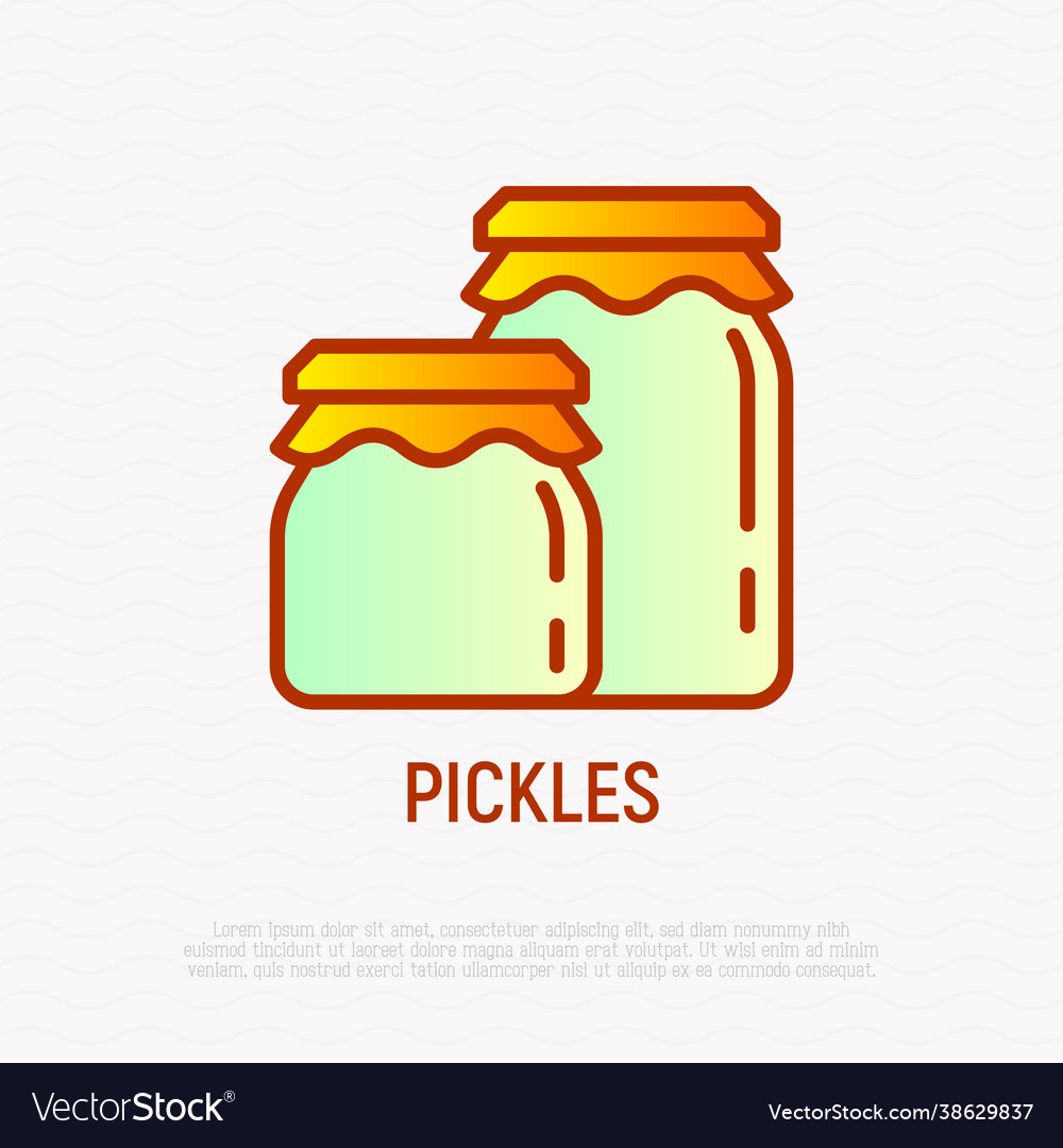 Pickles thin line icon modern Royalty Free Vector Image